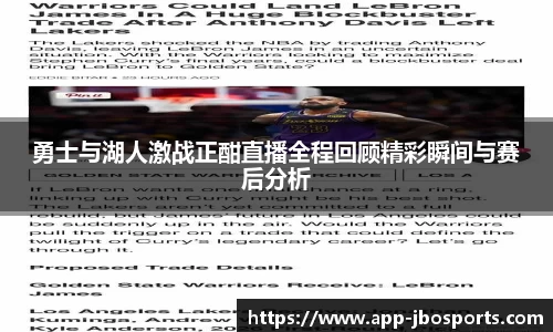 勇士与湖人激战正酣直播全程回顾精彩瞬间与赛后分析